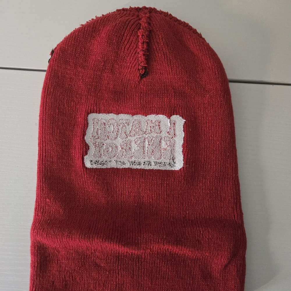 Bold Red Beanie With Statement Design - image 5